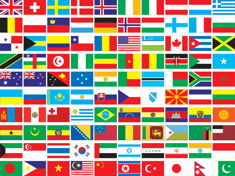 Flags of the world, printed to order